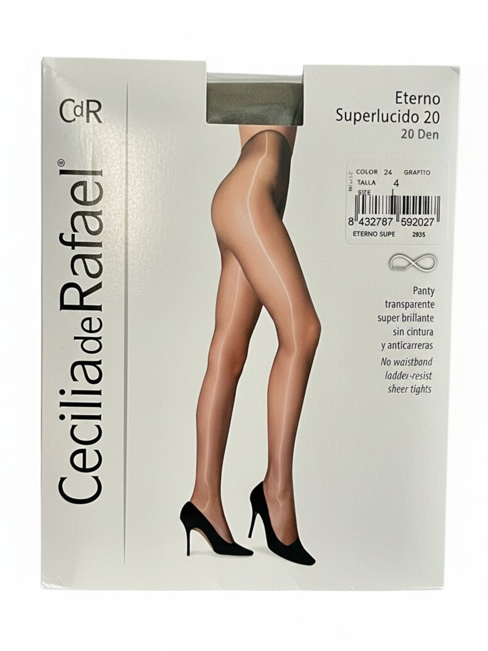 Cecilia de Rafael Eterno Superlucido 20 Den Sheer Tights Grafito Large